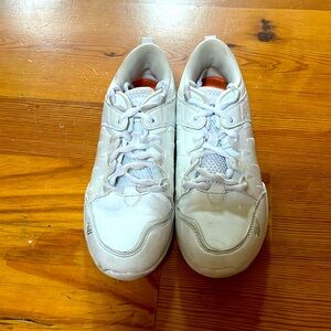 Varsity white cheer shoes.
